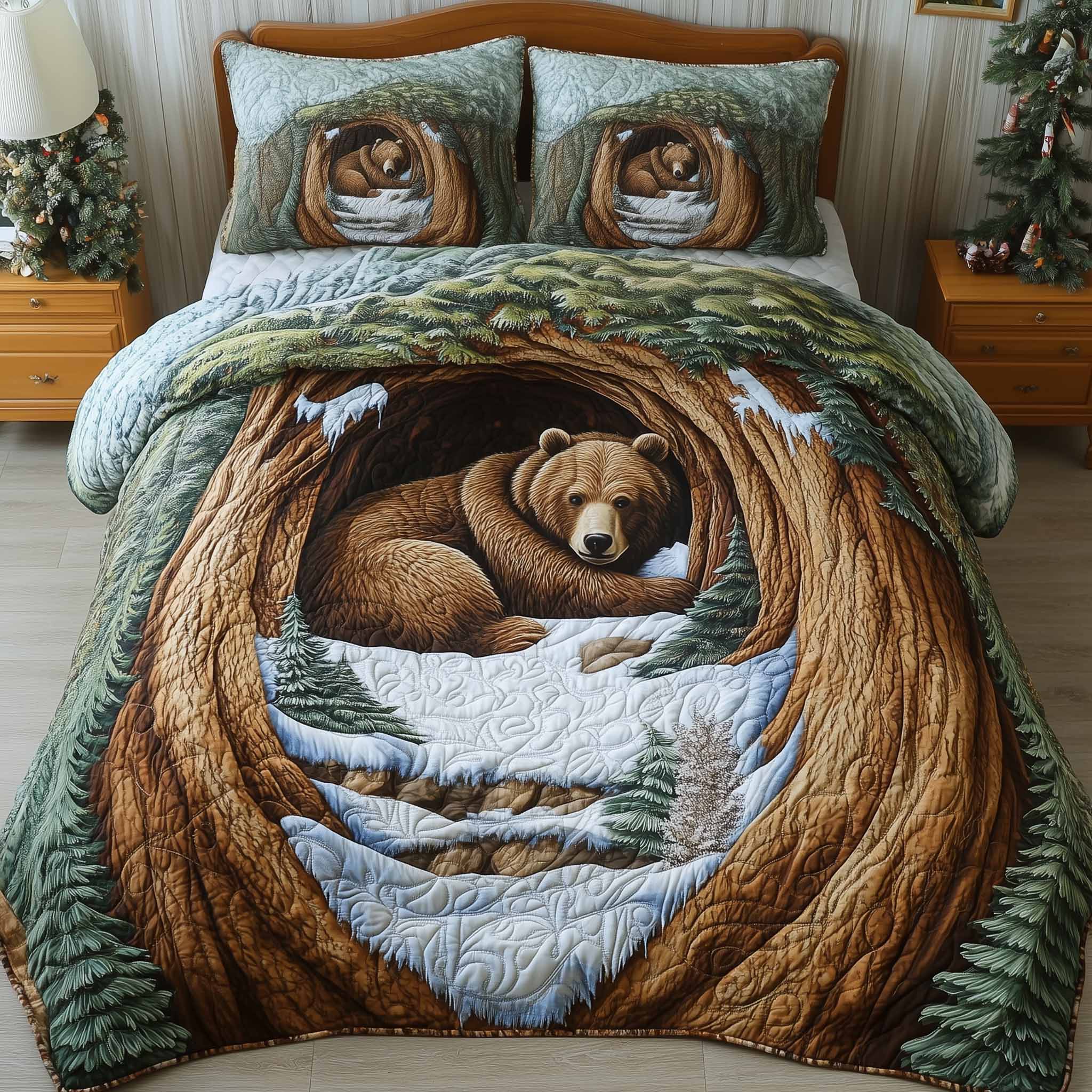 Mountain Love Quilted Bedding Set Room Decoration Items Mountain Gift For Outdoor Enthusiasts - Tradiviet