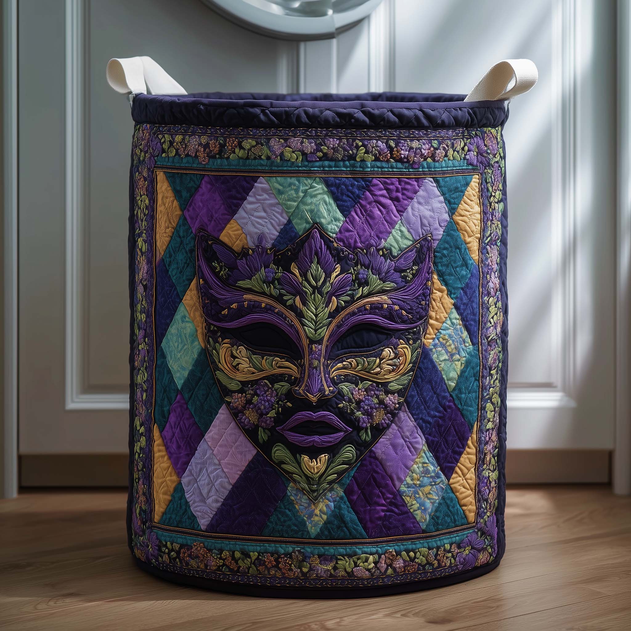 Mystic Masque Quilted Laundry Basket Nice Storage Baskets Happy Mother's Day - Tradiviet