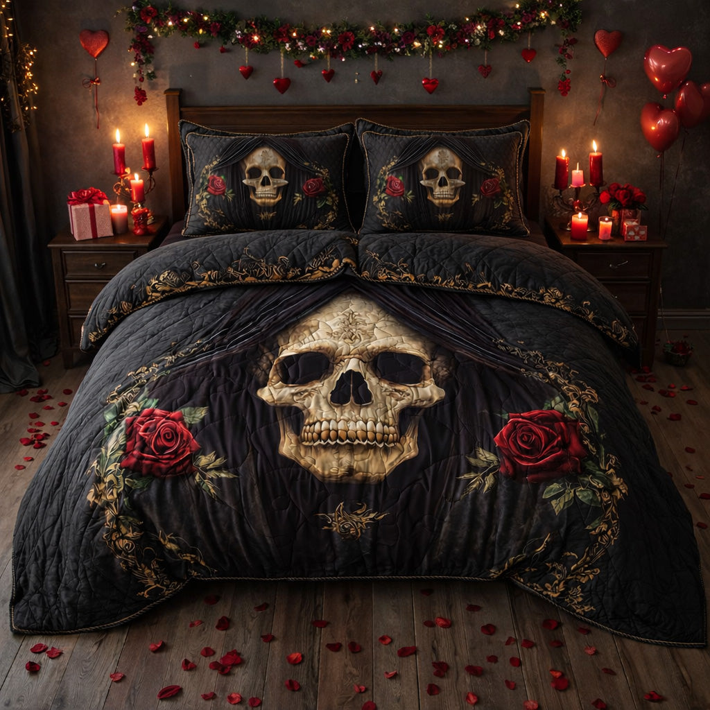 Mystique Solo Skull Quilted Bedding Set Bedroom Decorations Skull Gifts For Her - Tradiviet - Image 4
