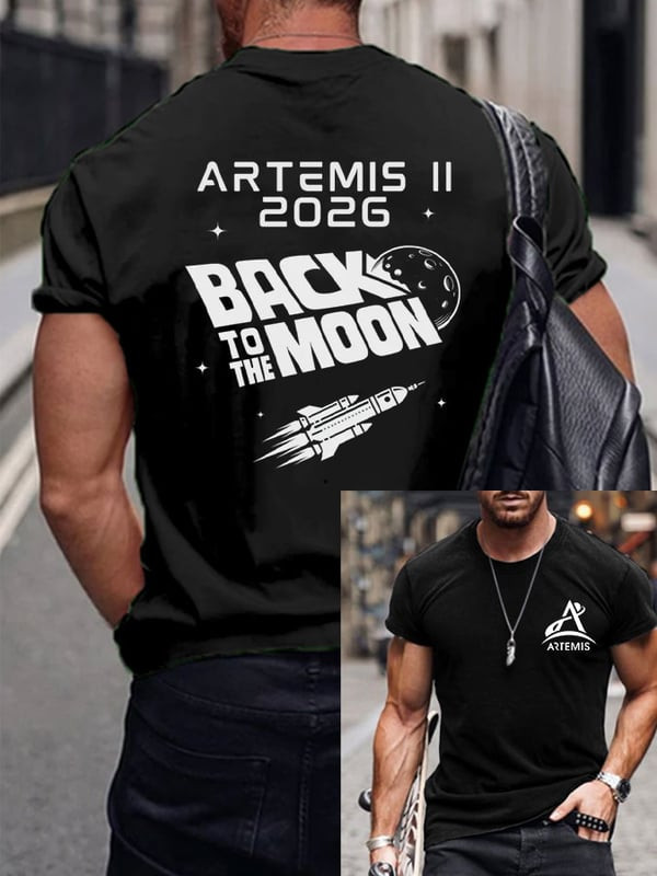 NASA Artemis II T-Shirt Black To The Moon 2026 Clothing Gift For Space Lover - Tradiviet