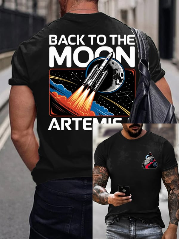 NASA Moon Mission 2026 T-Shirt Black To The Moon 2026 Clothing Gift For Science Nerd - Tradiviet
