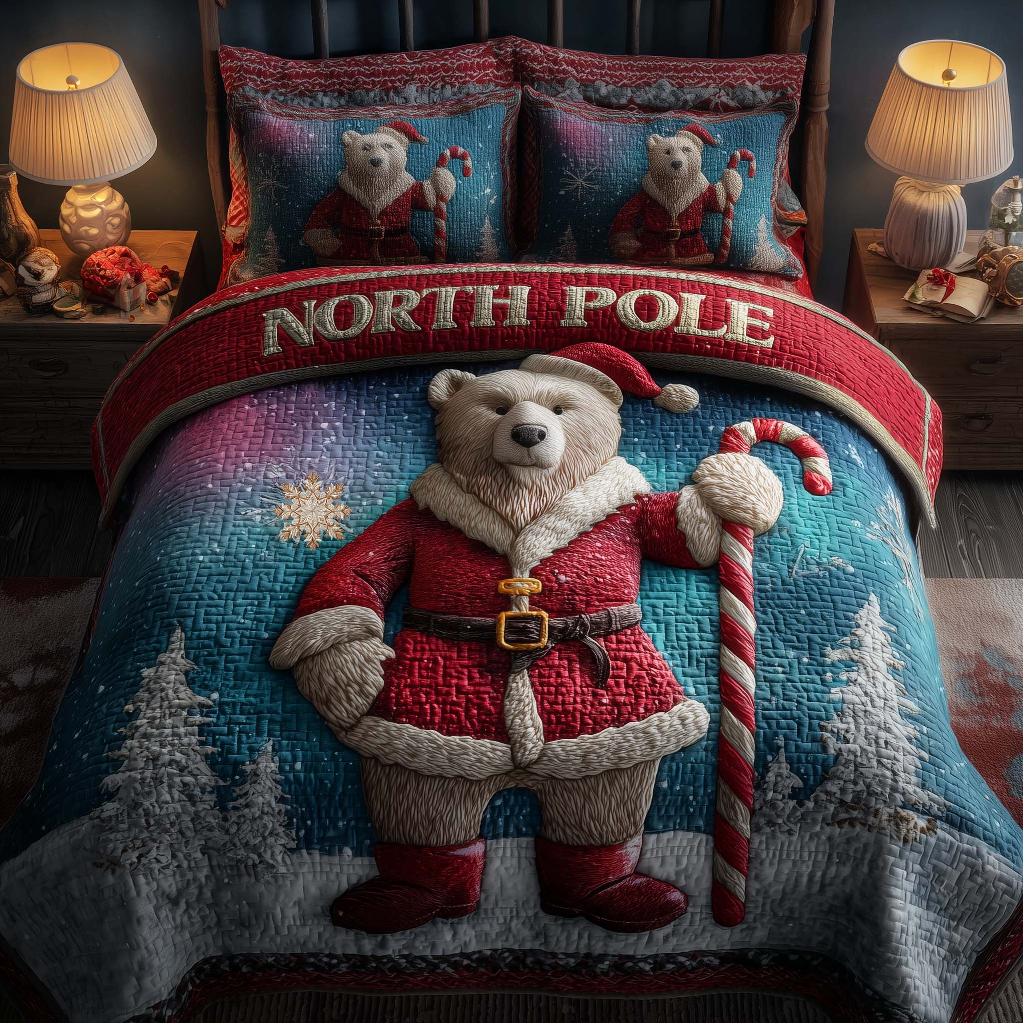 North Bear Duvet Cover Set Mens Bedroom Decor Bear Gifts For Men - Tradiviet