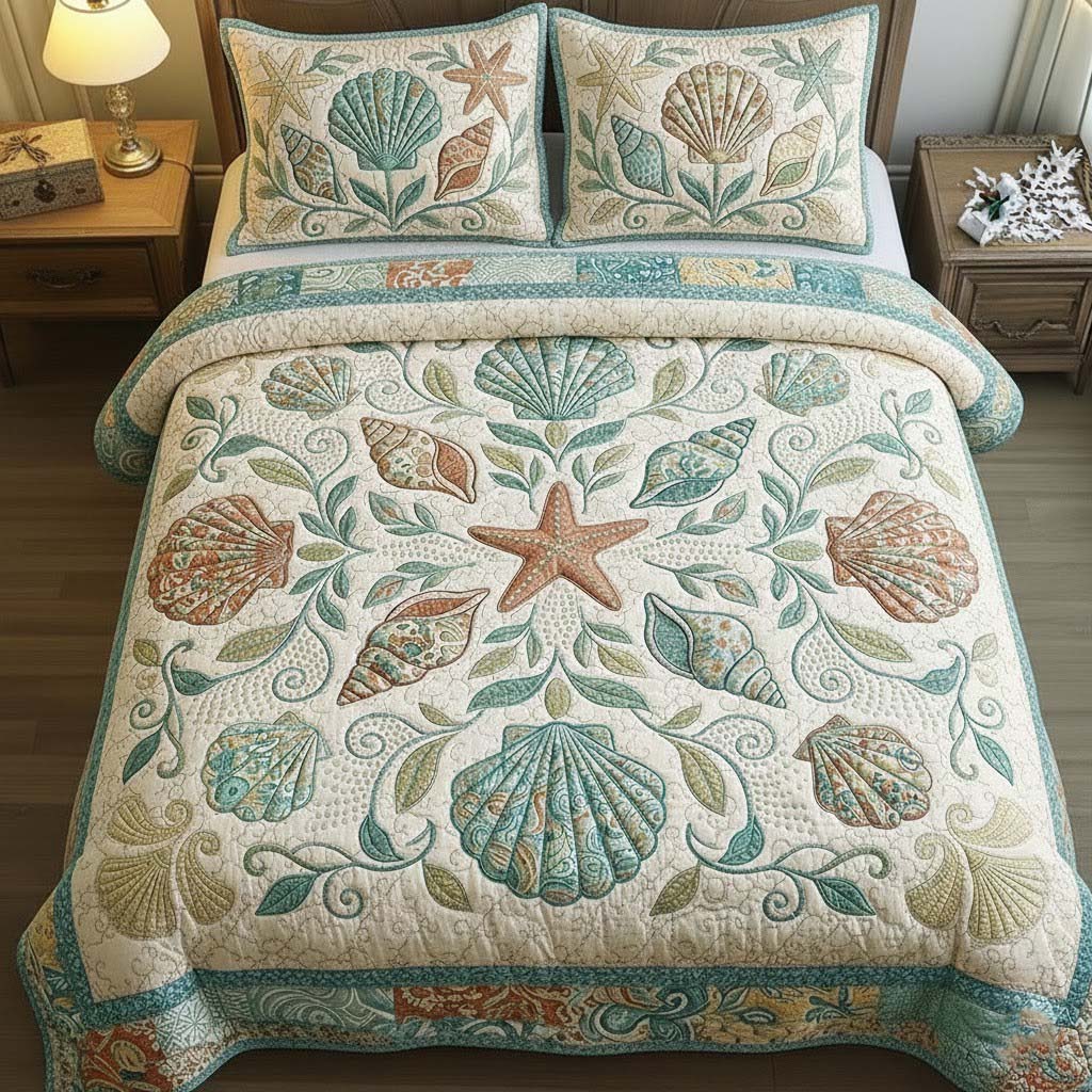 Ocean Breeze Quilted Bedding Set Holiday Home Decor Ideas Ocean Breeze Gift For New Home - Tradiviet