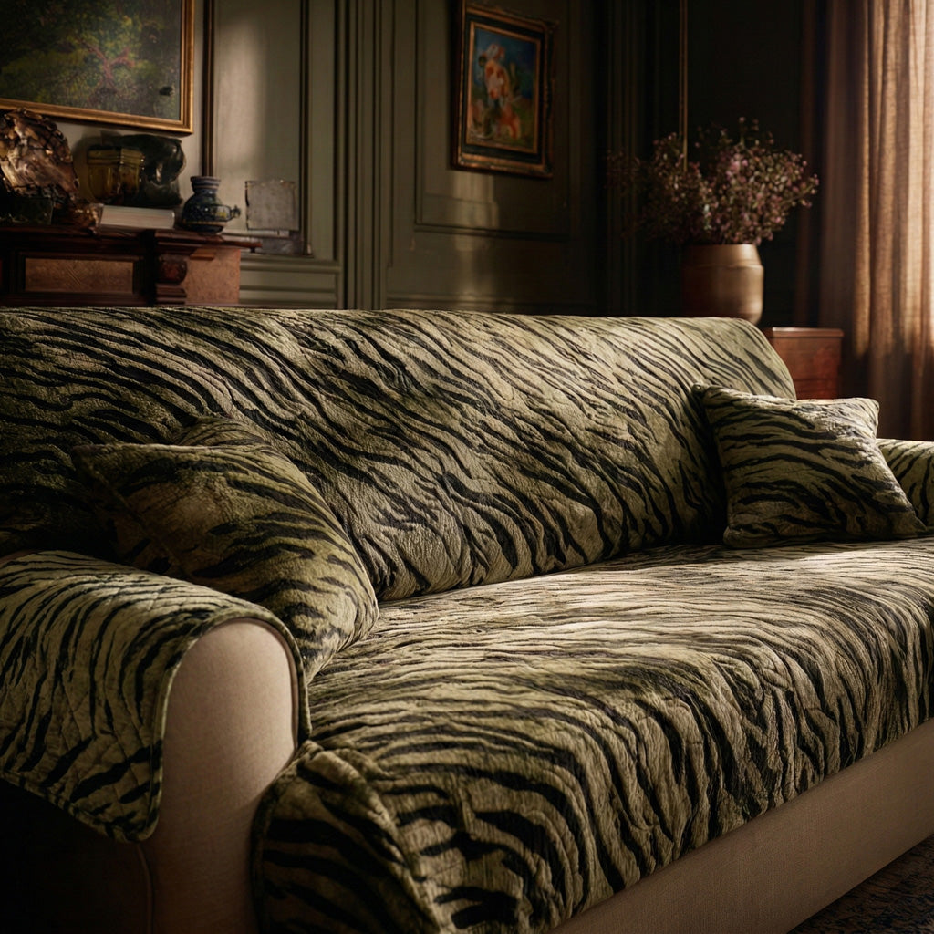 Olive Camo Quilted Sofa Cover Olive Camouflage Sofa Decor