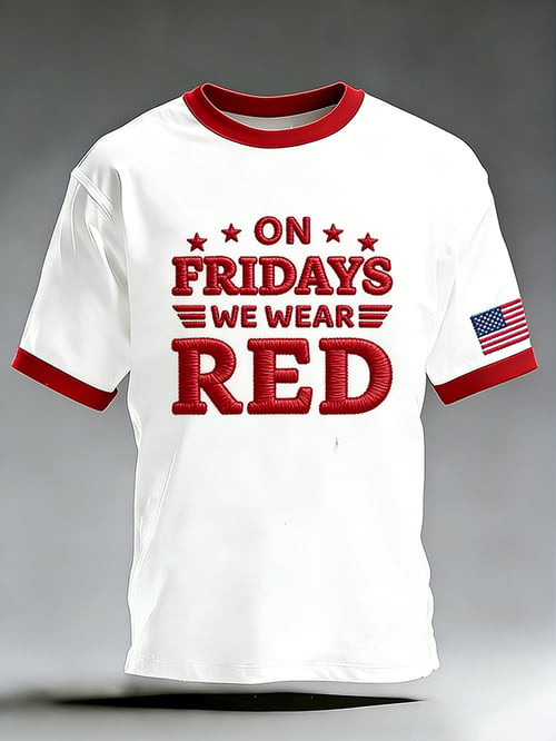 On Fridays We Wear Red T-Shirt USA 250 Years Of Independence Clothing Gift For Patriots - Tradiviet