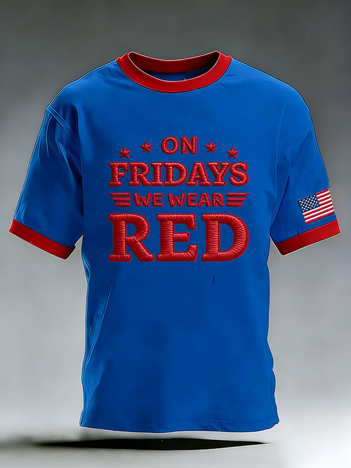 On Fridays We Wear Red T-Shirt USA 250 Years Of Independence Clothing Gift For Patriots - Tradiviet - Image 3