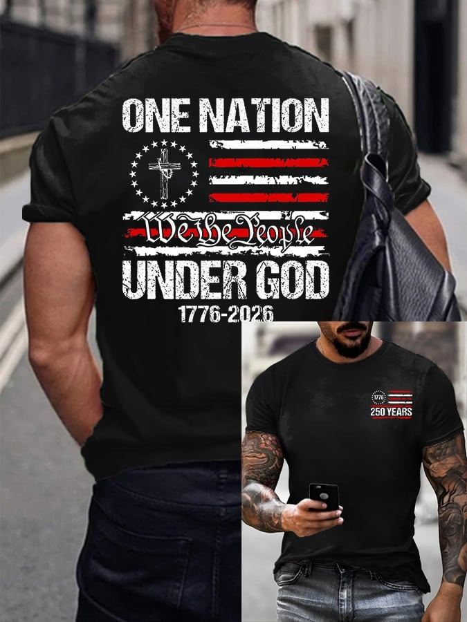 One Nation Under God 1776 2026 Shirt We The People T-Shirt 250th Anniversary Apparel Mens - Tradiviet