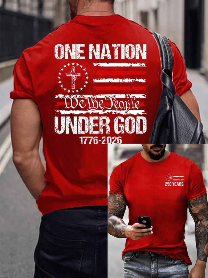 One Nation Under God 1776 2026 Shirt We The People T-Shirt 250th Anniversary Apparel Mens - Tradiviet - Image 4
