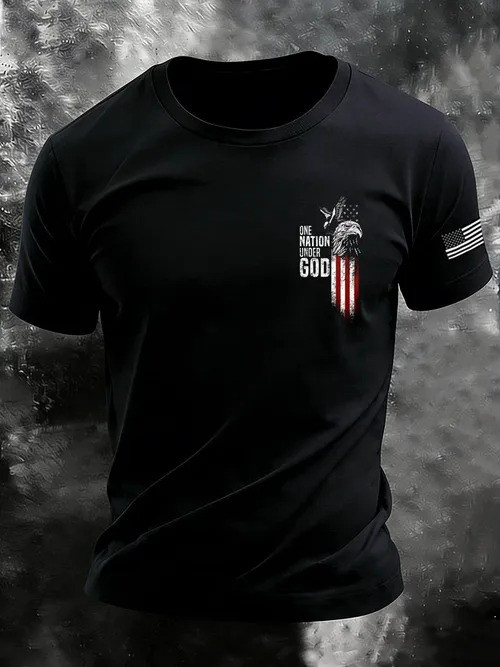 One Nation Under God T-Shirt Patriotic USA 250th Anniversary Clothing Gifts For Men - Tradiviet