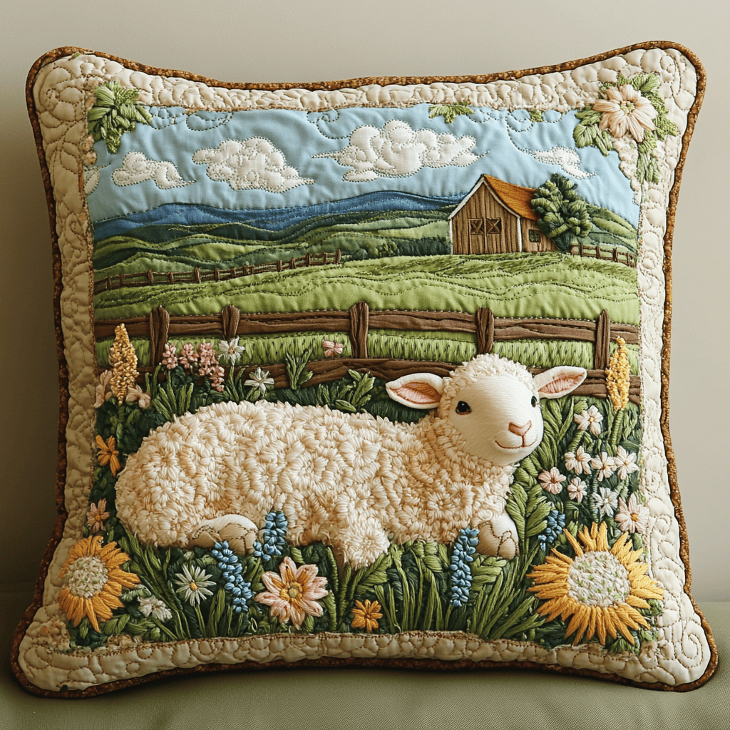 Pastel Dreams Quilted Pillow Case Spring Nature Inspired Bedroom Decor Gift For Family - Tradiviet