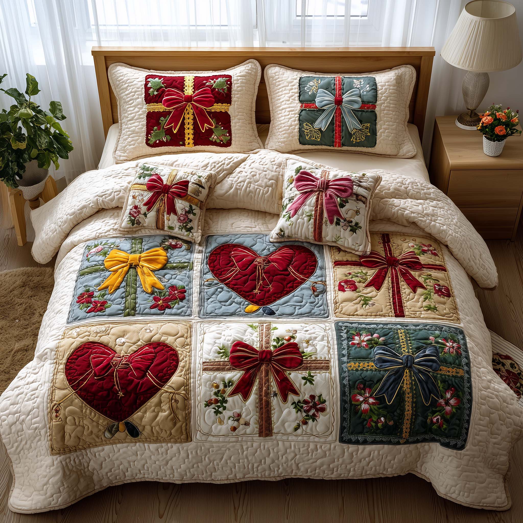 Patchwork Gifts Quilted Bedding Set Room Decoration Items Gift For Cozy Homes - Tradiviet