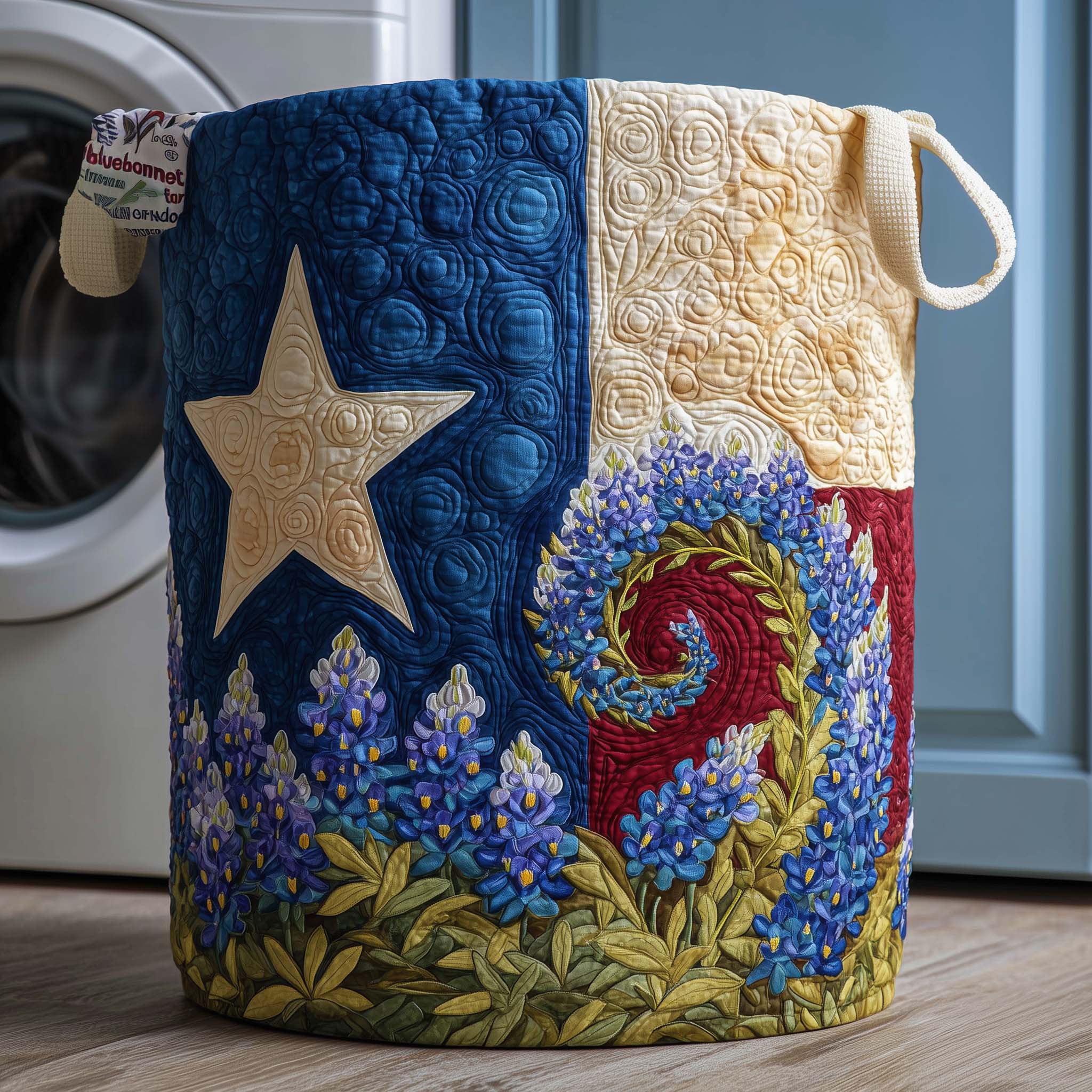 Patriot Bloom Quilted Laundry Basket Cute Room Decor Mothers Day Present Ideas - Tradiviet