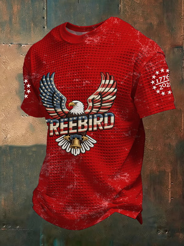 Patriotic Freebird T-Shirt America's 250th Birthday Clothing Gift For Father - Tradiviet - Image 2