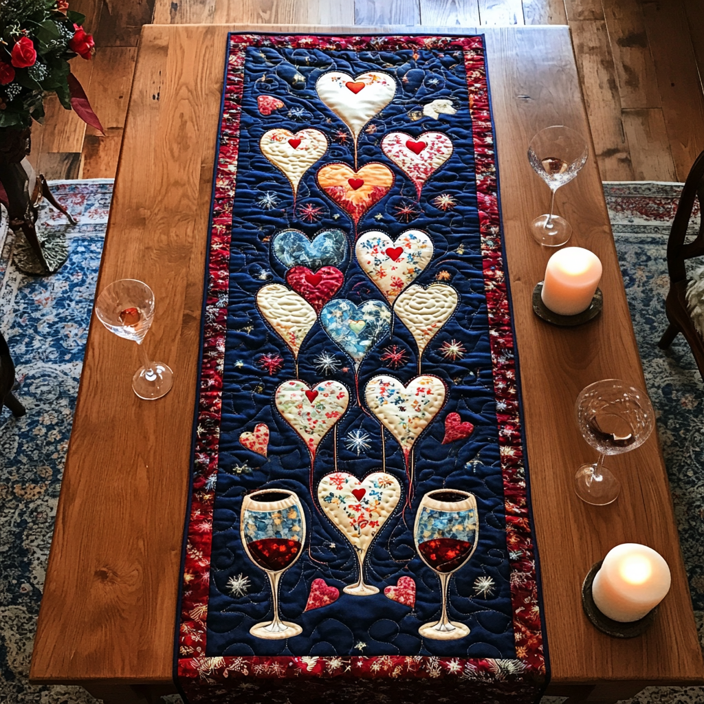 Patriotic Parade Quilted Table Runner  Independence Day Runner 4Th Of July Present