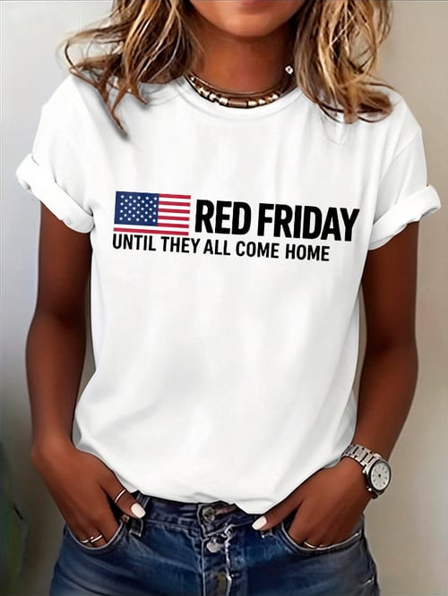 Patriotic Red Fridays T-Shirt Until They All Come Home Clothing Gifts For Women - Tradiviet - Image 3