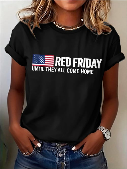Patriotic Red Fridays T-Shirt Until They All Come Home Clothing Gifts For Women - Tradiviet - Image 2