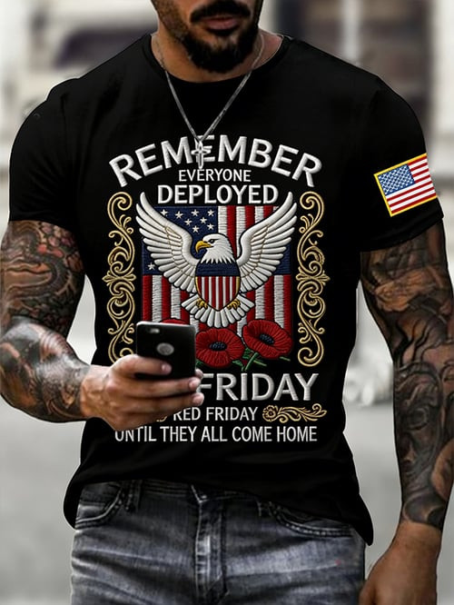 Patriotic Remember Everyone Deployed T-Shirt Until They All Come Home Merch Gift Ideas - Tradiviet