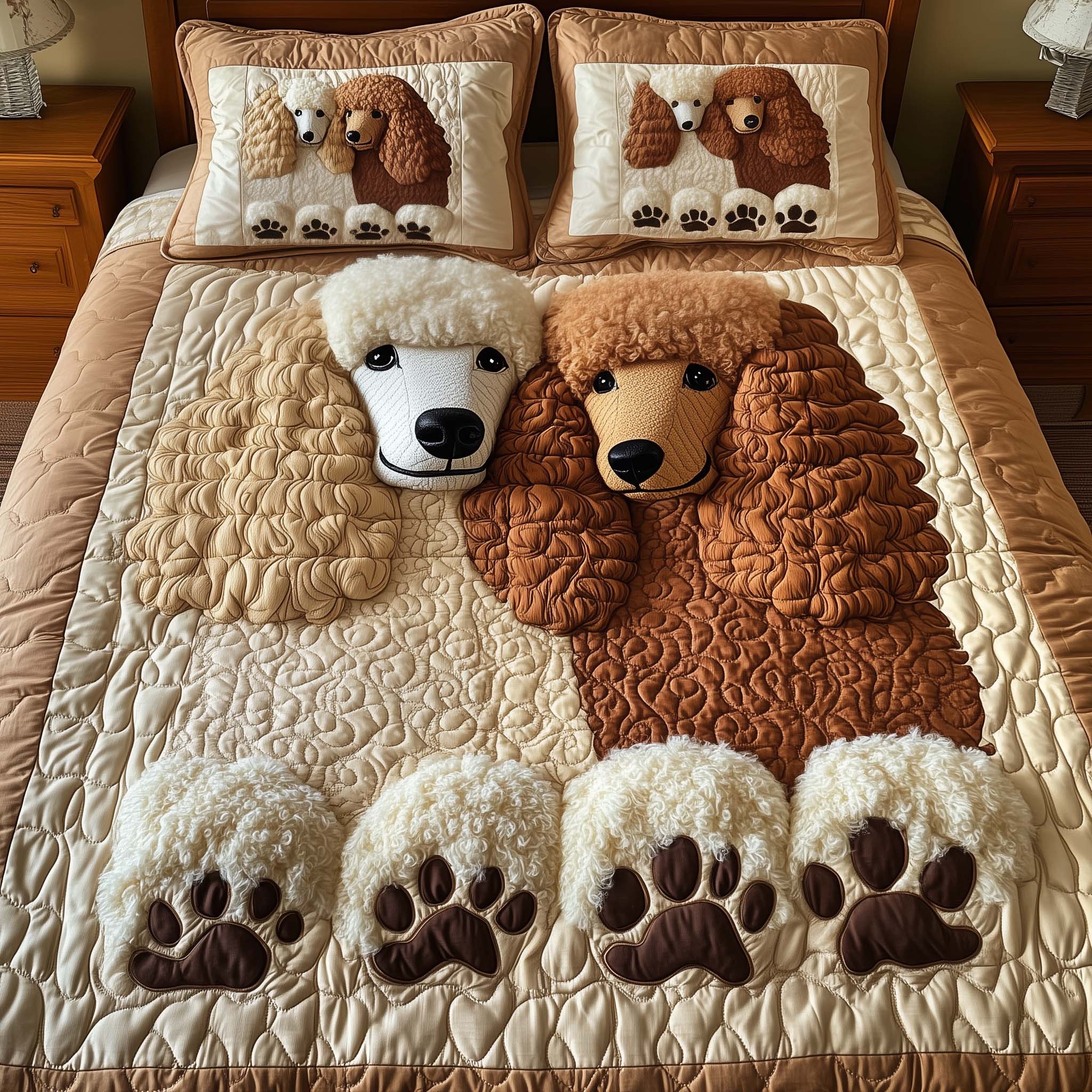 Paw Love Quilted Bedding Set Mens Bedroom Decor Paw Love Presents For Pet Enthusiasts - Tradiviet