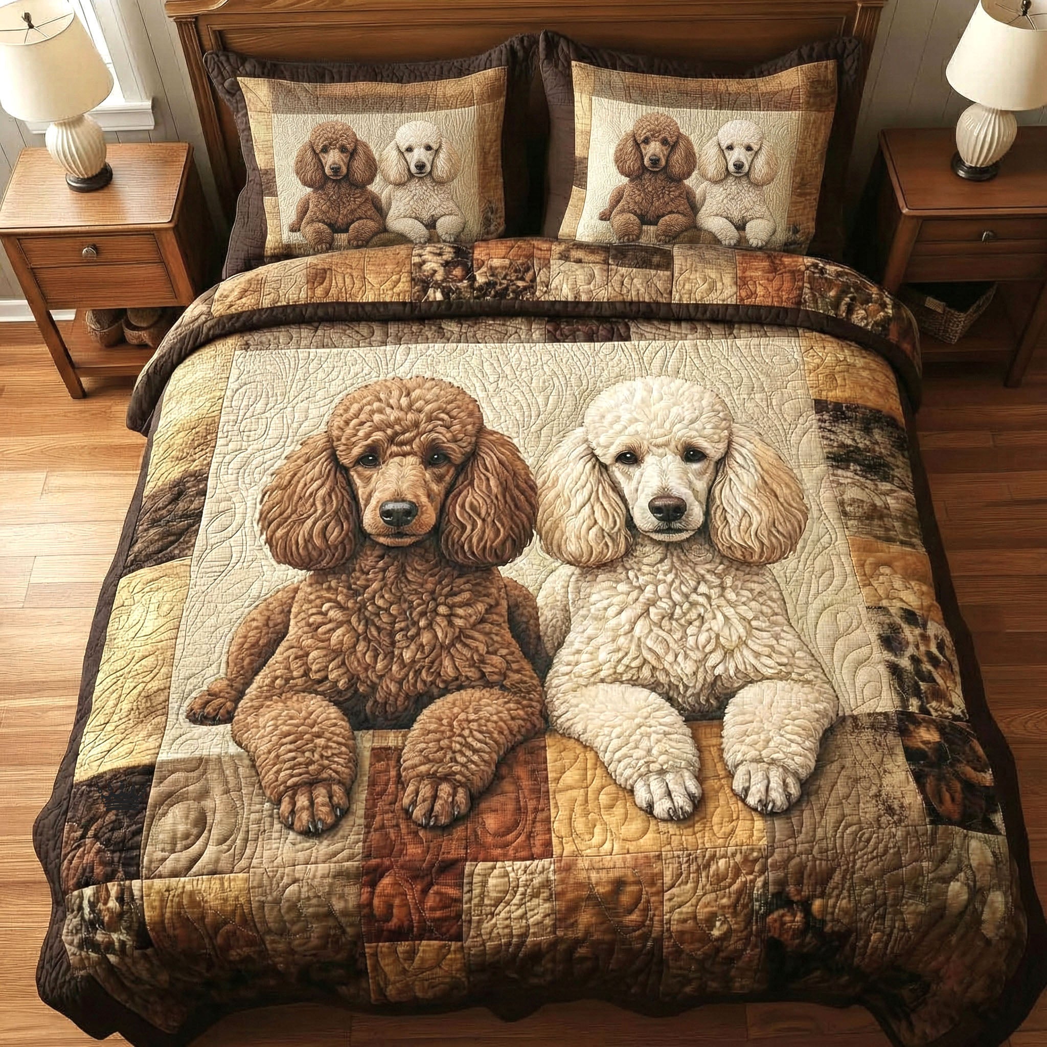 Pawfect Duo Quilted Bedding Set Autumn Inspired Bedroom Gift Ideas For Mom - Tradiviet