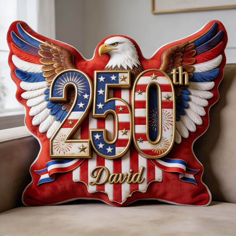 Personalized 250 Eagle Shape Pillow Patriotic Plush 4Th Of July Decor Gift For Veteran - Tradiviet