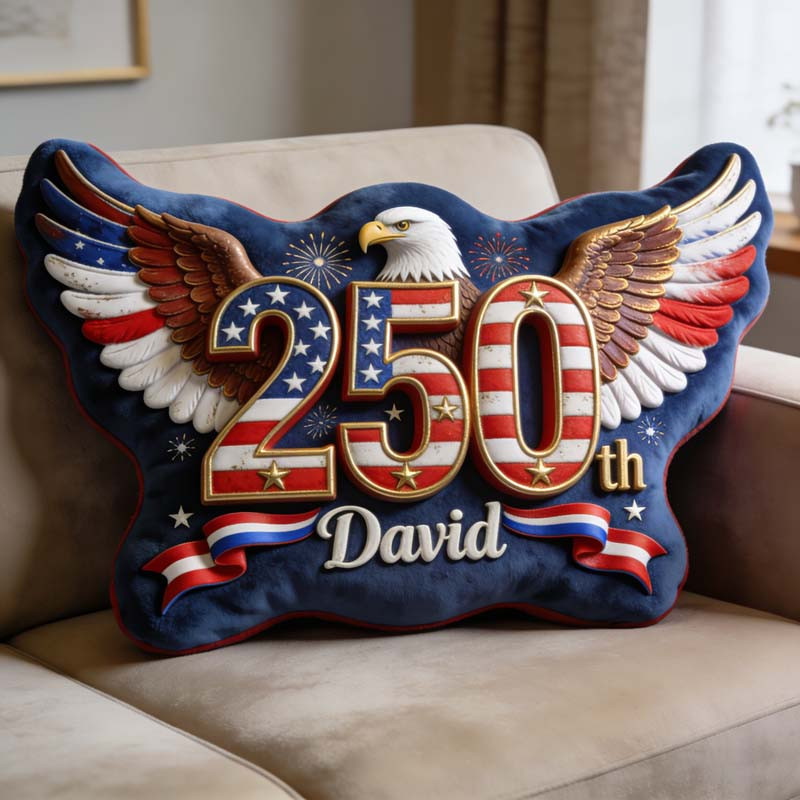 Personalized 250 Eagle Shape Pillow USA Lover Plush 4Th Of July Gifts - Tradiviet