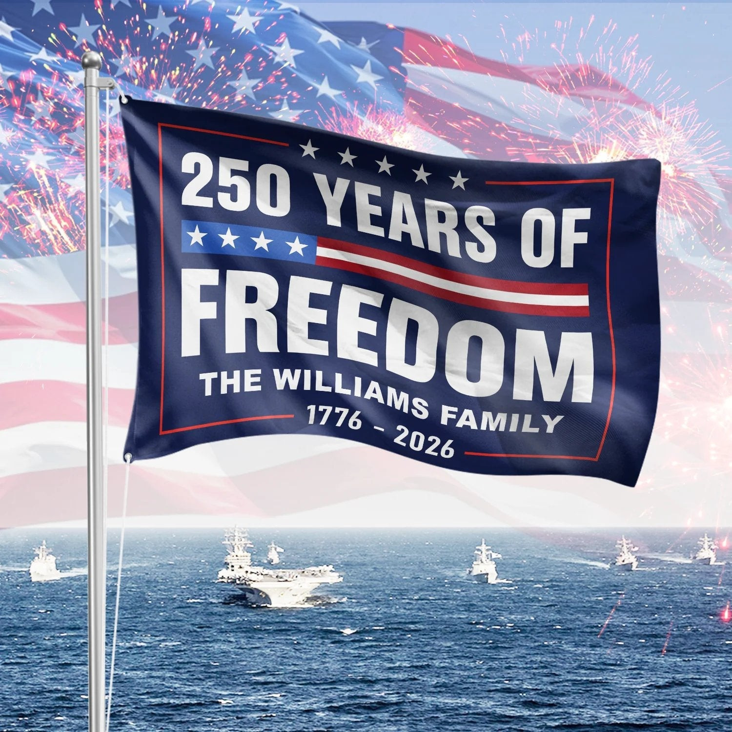 Personalized 250 Years Of Freedom Flag 4th Of July Merch Gift Ideas For Men - Tradiviet