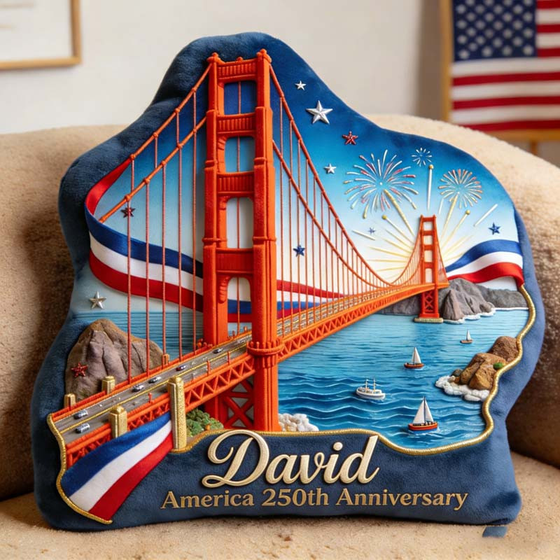 Personalized 250th Anniversary Shape Pillow Fourth Of July Plush Decor Patriotic Gifts - Tradiviet