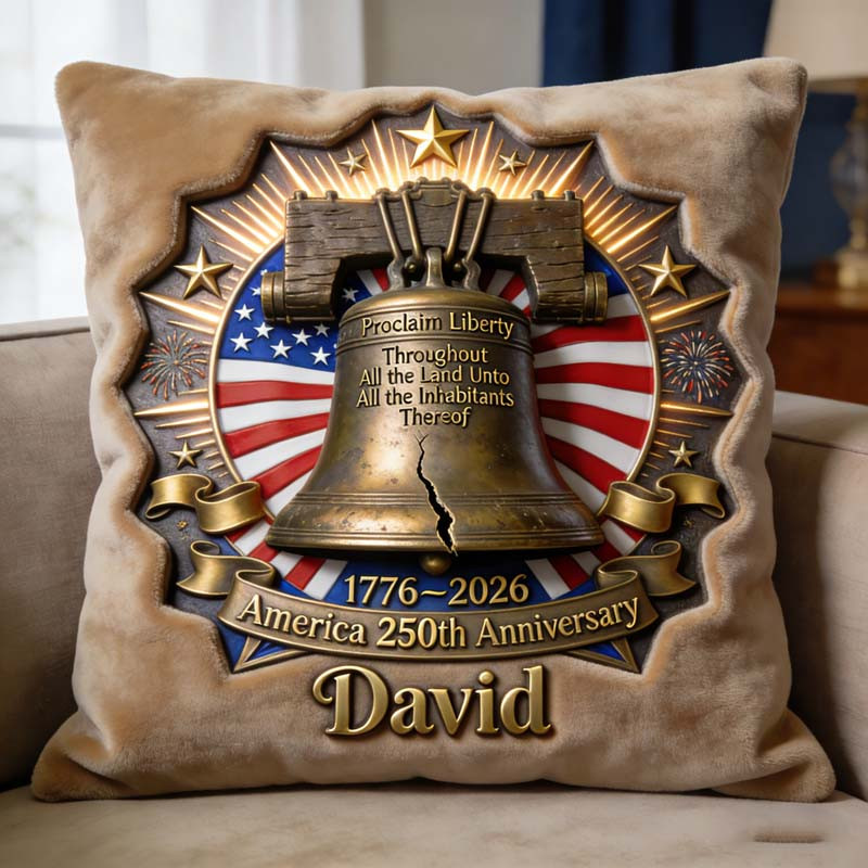 Personalized 250th anniversary Shape Pillow Independence Day Push Gift for Him - Tradiviet