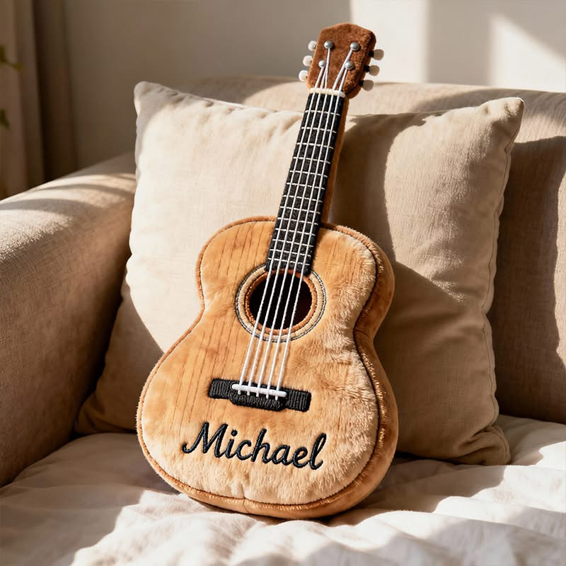 Personalized Acoustic Guitar Pillow Custom Name Guitar Pillow Unique Gifts for Son - Tradiviet