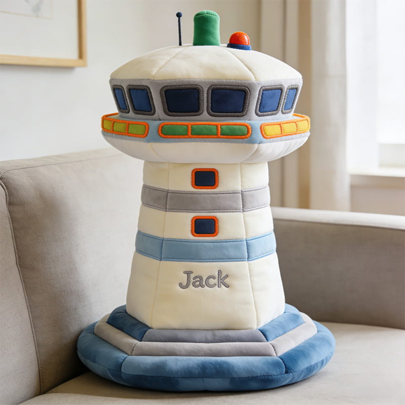 Personalized Airport Tower Pillow Custom Name Control Tower Plush Pilot Gift Idea - Tradiviet
