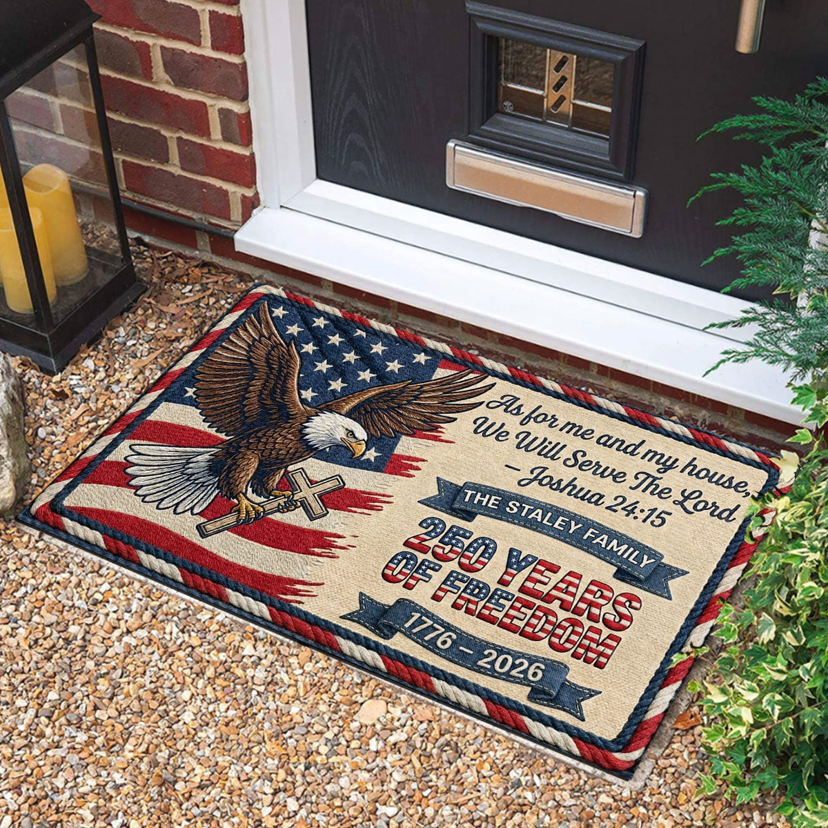 Personalized As For Me And My House 250 Years Of Freedom Doormat America 250 Years Door Mat - Tradiviet