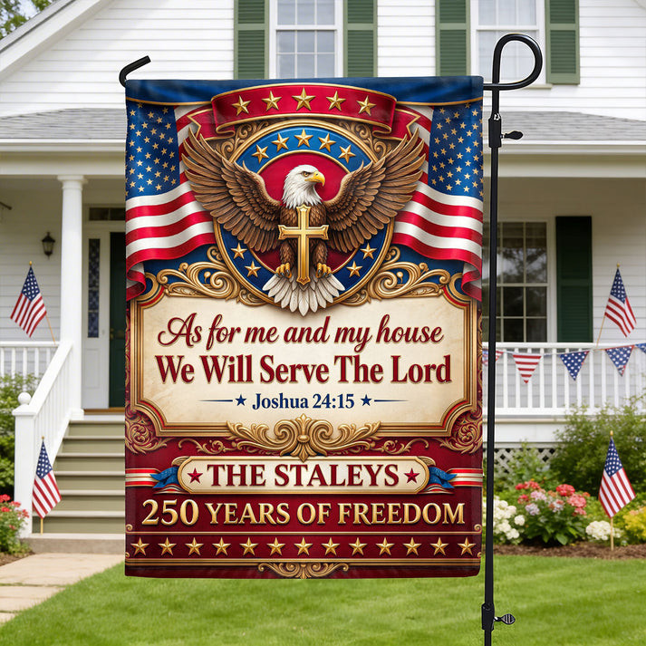 Personalized As For Me And My House Garden Flag We Will Serve The Lord Merch Gift For Patriots - Tradiviet