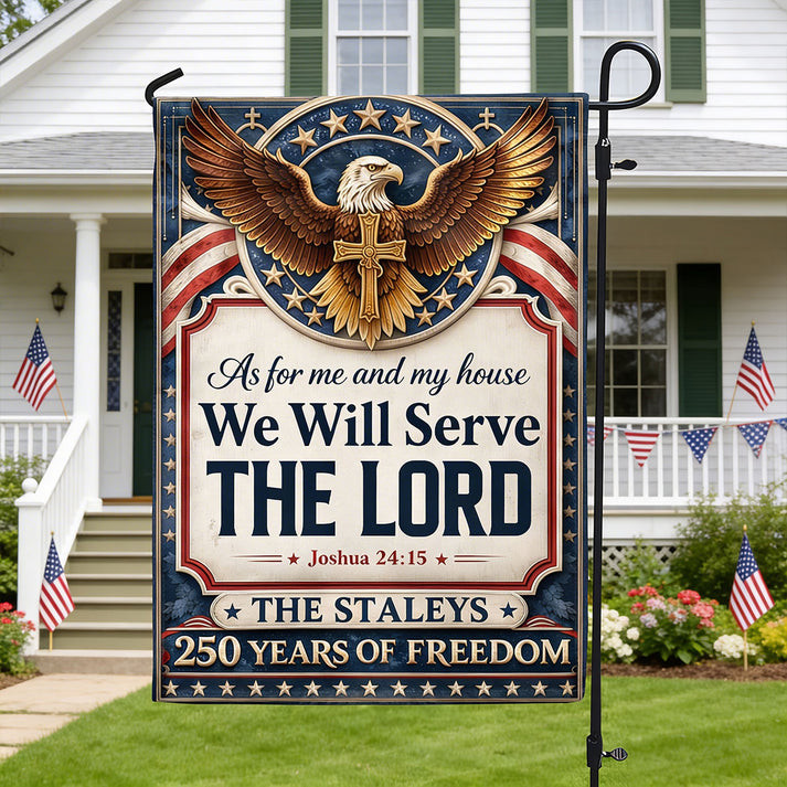 Personalized As For Me And My House Garden Flag We Will Serve The Lord Merch Gift Ideas - Tradiviet
