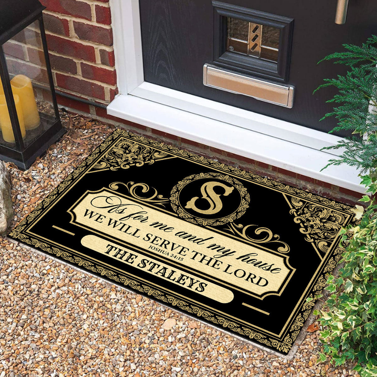 Personalized As For Me And My House We Will Serve The Lord Doormat 1776 2026 Merch Doormat - Tradiviet