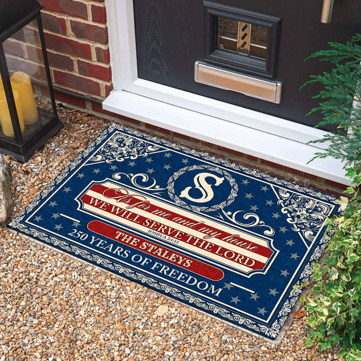 Personalized As For Me And My House We Will Serve The Lord Doormat 4Th Of July Doormat - Tradiviet