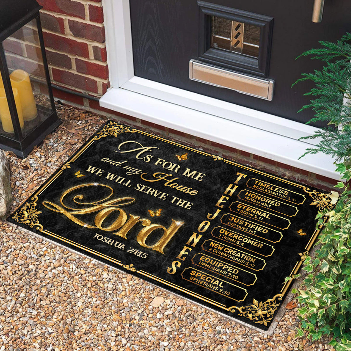 Personalized As For Me And My House We Will Serve The Lord Doormat Celebrating USA 250 Door Mat - Tradiviet