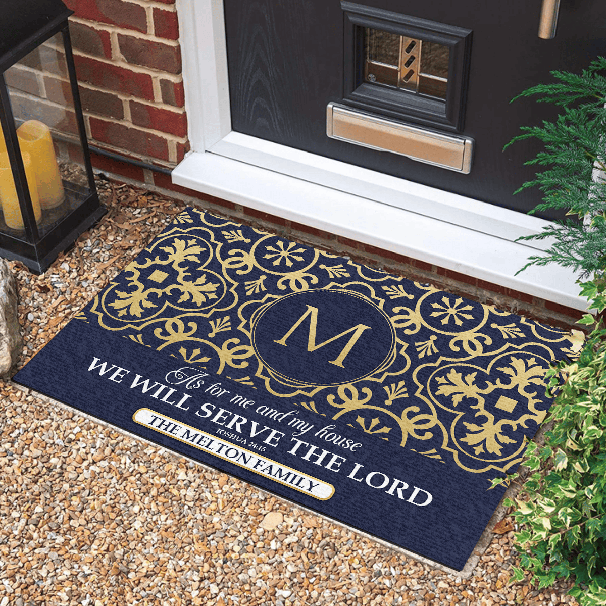 Personalized As For Me And My House We Will Serve The Lord Doormat Independence Day Welcome Mat - Tradiviet