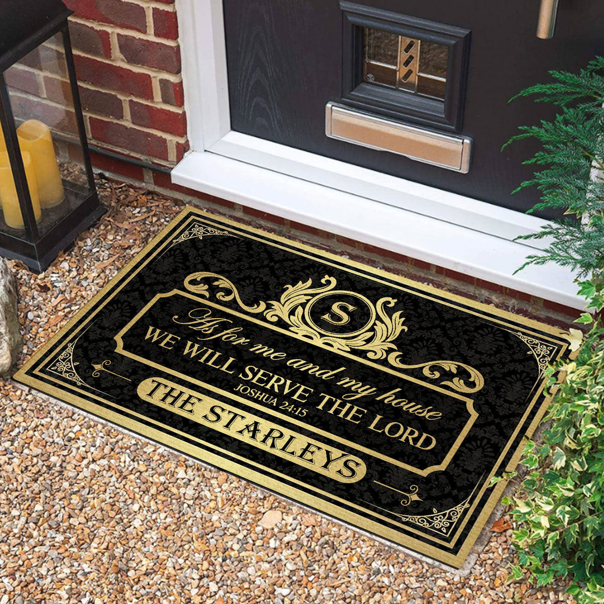 Personalized As For Me And My House We Will Serve The Lord Doormat We The People Front Door Mat - Tradiviet