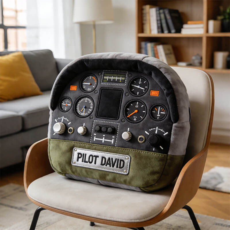 Personalized Aviation Cockpit Pillow Pilot Instrument Panel Plush Unique Gift For Men - Tradiviet