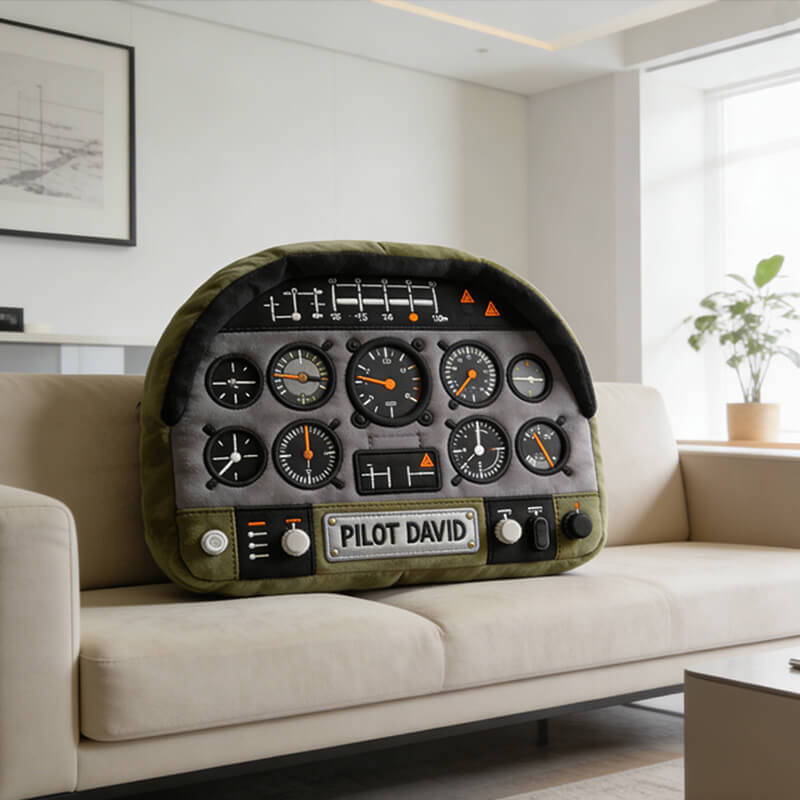 Personalized Aviation Dashboard Pillow Aviation Cockpit Plush Gift Aviation Lover Gift - Tradiviet