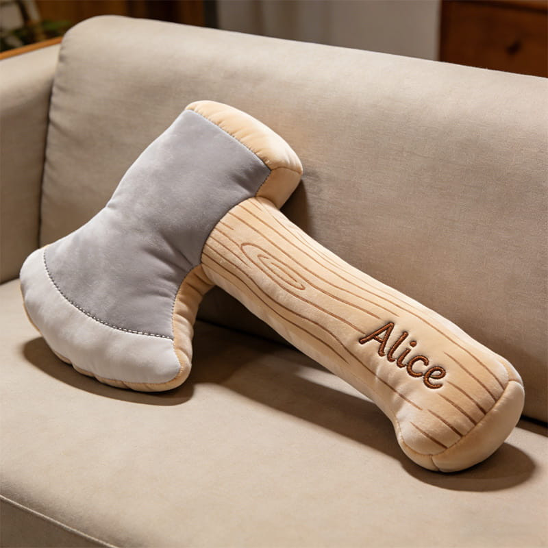 Personalized Axe Pillow Woodcutter Axe Plush Toy Unique Gift For Son - Tradiviet