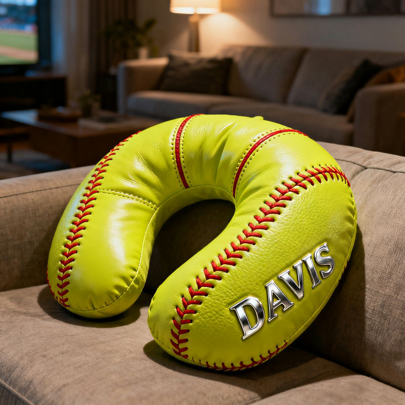 Personalized Baseball Neck Pillow Travel Pillow Baseball Gift For Sports Lovers - Tradiviet