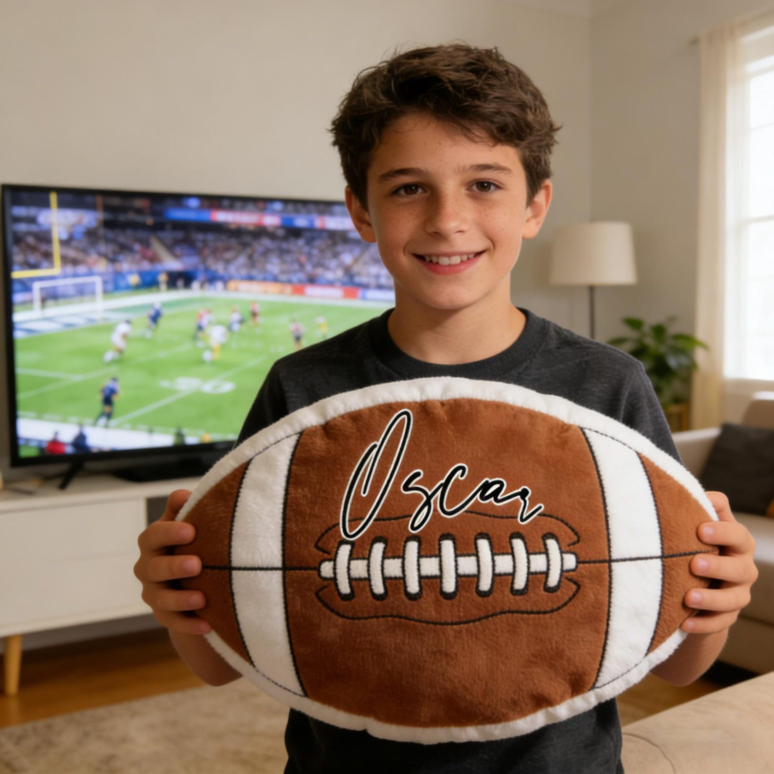 Personalized Baseball Shape Pillow Stuffed Sports Cushion Gift for Sport Lovers - Tradiviet