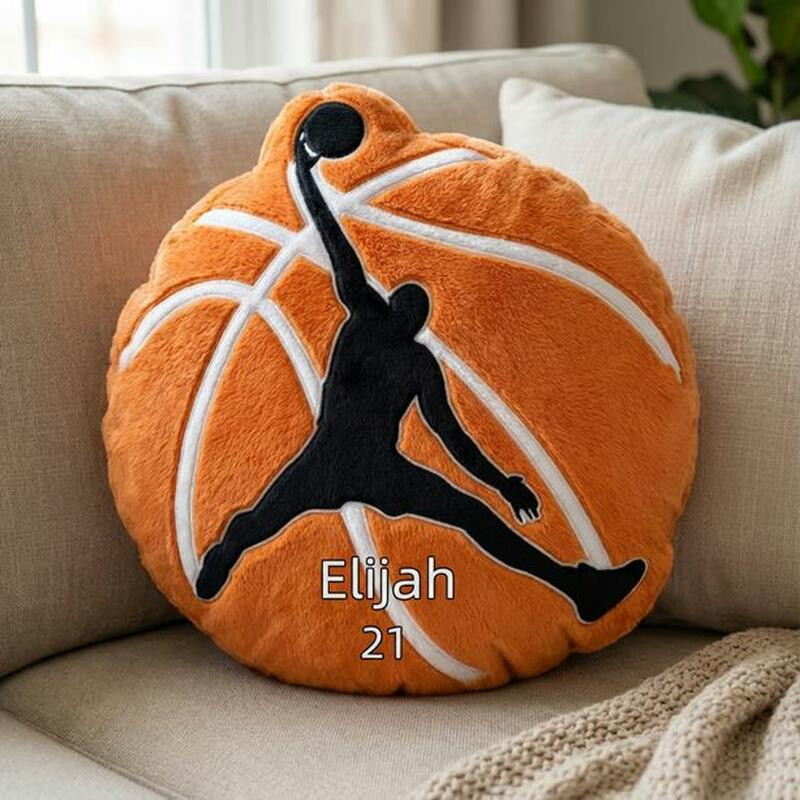 Personalized Basketball Pillow Superstar Silhouettes Soft Plush Basketball Enthusiasts Gift - Tradiviet