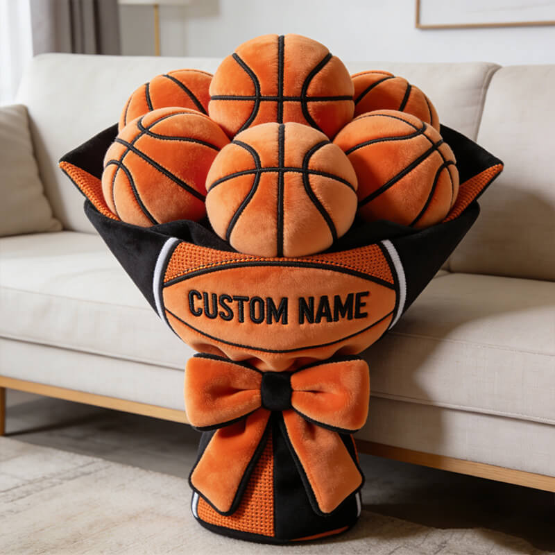 Personalized Basketball Trophy Pillow Basketball Bouquet Plush Best Gifts For Men - Tradiviet