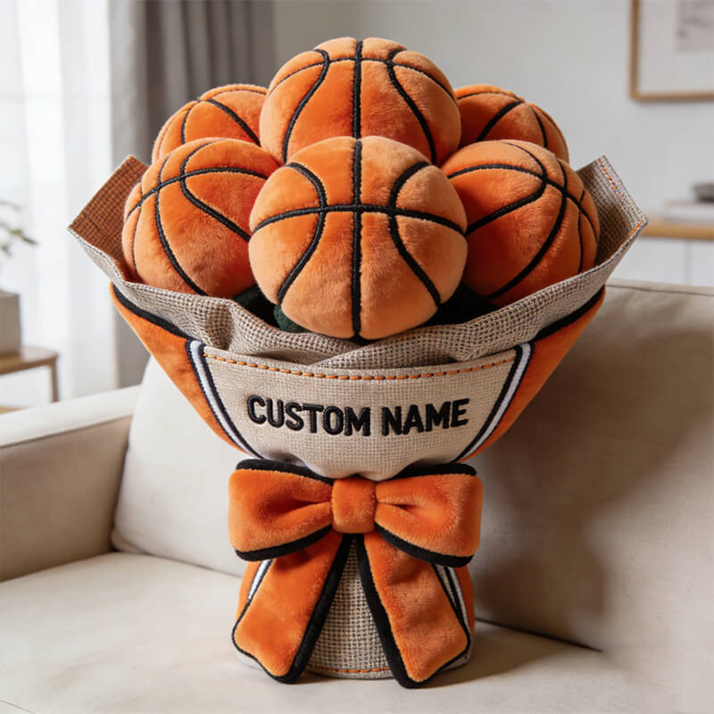 Personalized Basketball Trophy Pillow Basketball Bouquet Plush Best Gifts For Son - Tradiviet