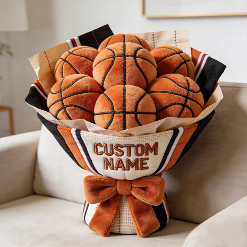 Personalized Basketball Trophy Pillow Basketball Bouquet Plush Unique Gifts For Him - Tradiviet