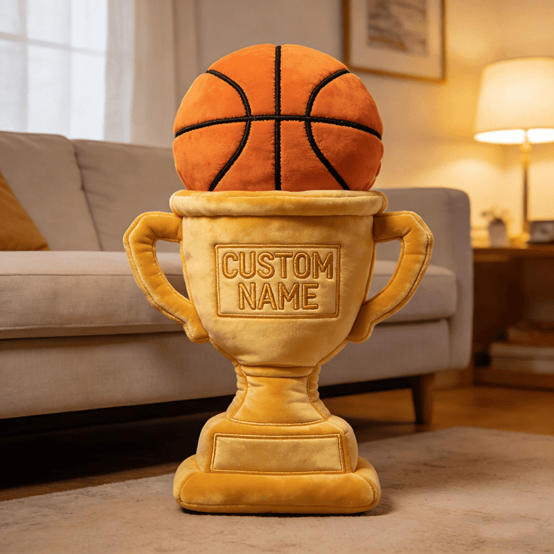 Personalized Basketball Trophy Pillow Custom Name Sports Plush Gifts For Boys - Tradiviet