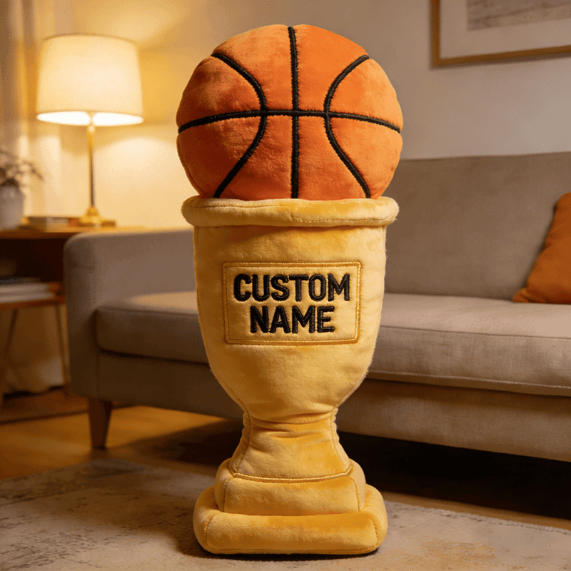 Personalized Basketball Trophy Pillow Custom Name Sports Plush kids Gifts - Tradiviet