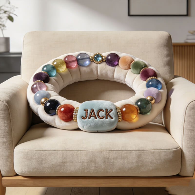 Personalized Beaded Bracelet Pillow Birthstone Bracelet Plush Gift for Grandma - Tradiviet
